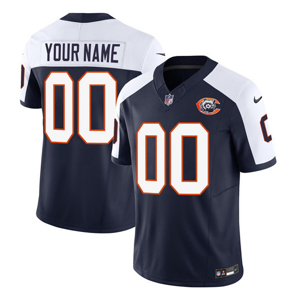Men's Chicago Bears Active Player Custom 2023 F.U.S.E. Navy/White Throwback Limited Football Stitched Jersey